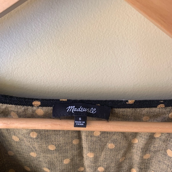 Madewell NWOT Corduroy Puff-Sleeve Wrap Top in Oval Dot size small - Picture 7 of 9